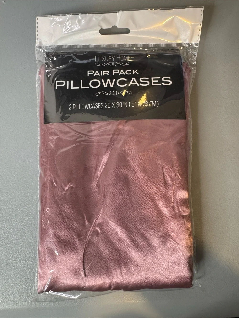 Luxury Home Pair Pack Pillow cases  - Dusty Rose Satin (2-Pack)